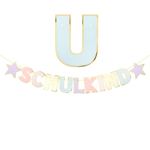 BETESSIN Schulkind Girlande Pastell Deko Einschulung Mädchen Schulanfang Banner Hänge Deko für Schuleinführung Junge und Mädchen Einschulungsfeier Schulstart 1. Schultag