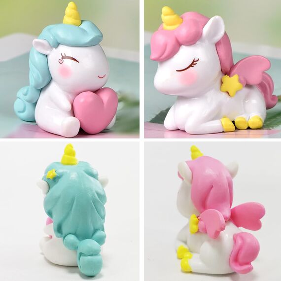 BOYATONG Einhorn Tortendeko 1. Geburtstag Mädchen, Einhorn Kuchendeko mit Kerze 1 Jahr, Einhorn Figuren Cake Topper 1. Geburtstag, Einhorn Torten Deko für Mädchen, (A1-629)