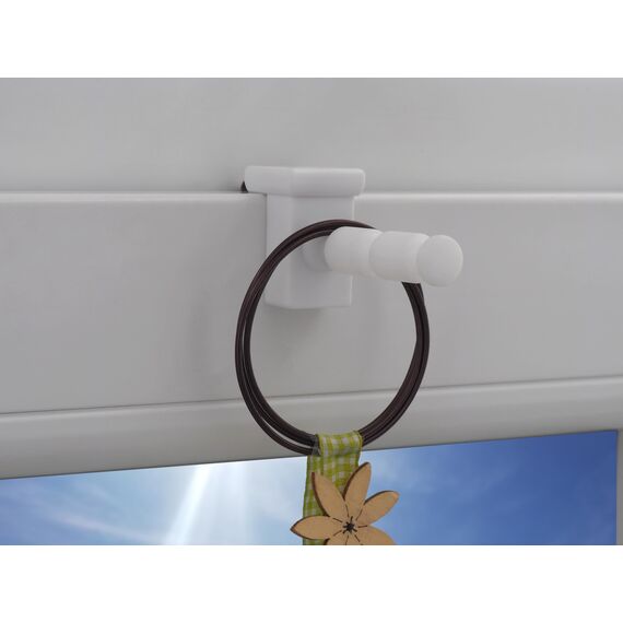 dekohaken24.de 4x Fensterhaken/Dekohaken mit Distanzhalter - ideal für Fenster- oder Weihnachstdekoration, Klemmbereich 10-27 mm (weiß, M)
