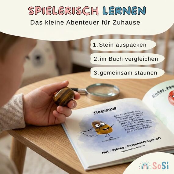 SoSi 5 Glückssteine, 2-3cm, Mitgebselstein, Mitbringsel, Give Away, Glücksbringer, Kindergeburtstag, Gastgeschenk, Kindergarten, Taufe, Kommunion, Einschulung