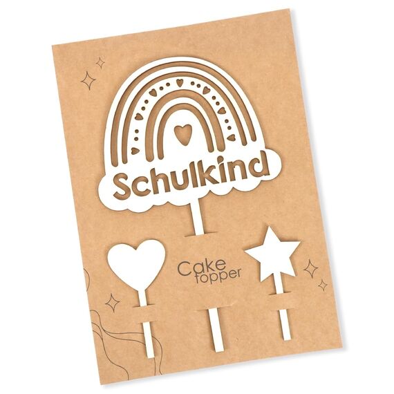 Tortendeko Einschulung, Holz Schulkind Tortendeko, Kuchen Deko Einschulung, Cake Topper Schulkind Kuchen Deko, Schulanfang Torten Topper, Kuchendeko Schulanfang für Mädchen Junge Schuleinführung Party