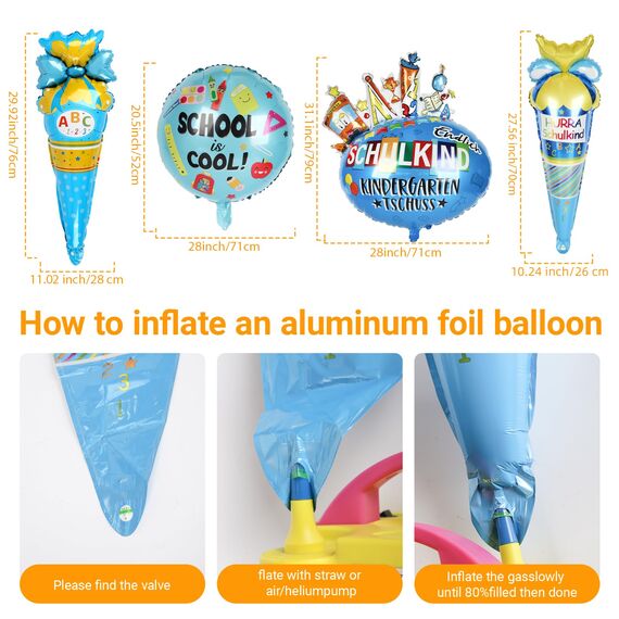 CUTLOT SCHULKIND 2026 Deko Einschulung Junge, SCHULKIND Banner, Dinosaurier Banner, 22 Latexballons, 4 Folienballon, 3 Aufkleber Schulanfang Schuleinführung Deko