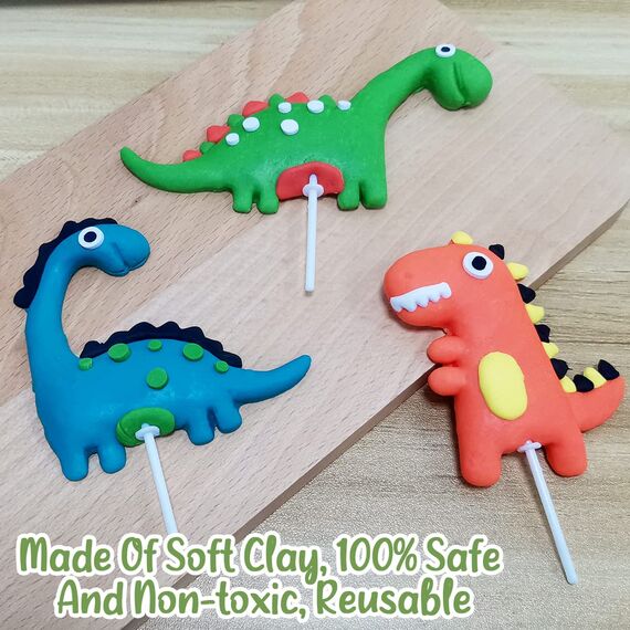 Dino Tortendeko 4 Jahre Junge Kinder, Kuchendeko Dinosaurier mit Geburtstagskerze 4, Happy Birthday Dinosaurier 4 Jahre