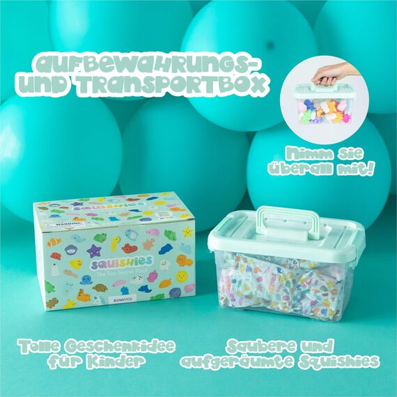 BONNYCO Mochi Squishy Set Mitgebsel Kindergeburtstag Gastgeschenke, 40 Stück Kleine Geschenke für Kinder. Mitbringsel Kindergeburtstag Gastgeschenk, Pinata Füllung. Give Aways, Einschulung Set