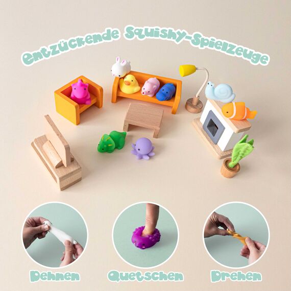 BONNYCO Mochi Squishy Set Mitgebsel Kindergeburtstag Gastgeschenke, 40 Stück Kleine Geschenke für Kinder. Mitbringsel Kindergeburtstag Gastgeschenk, Pinata Füllung. Give Aways, Einschulung Set