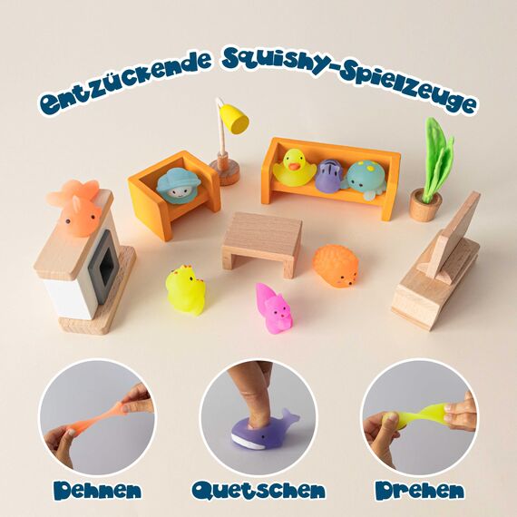 BONNYCO Mochi Squishy Set Mitgebsel Kindergeburtstag Gastgeschenke, 40 Stück Kleine Geschenke für Kinder sie Leuchten im Dunkeln. Mitbringsel Kindergeburtstag Gastgeschenk, Pinata Füllung