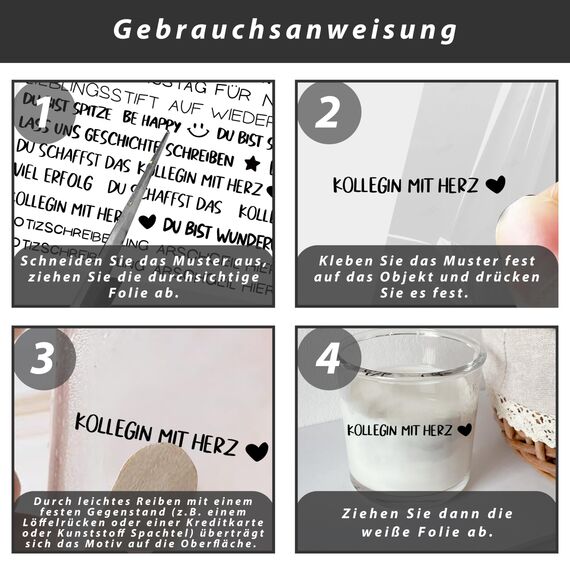 FloraVigo Rub On Sticker ca.A5 19x14cm-Spruch Deko zum Geburtstag, Keraflott, Hochzeit, Zuhause, Wischfolie für Möbel, Glas, Holz, Fotoalbum, DIY Deko, Aufkleberästhetik(4PCS) (Aperol)