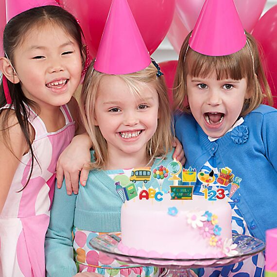 24 Stück Schulanfang Tortendeko, Schuleinführung deko Cupcake Topper, Tortendeko Einschulung, deko Einschulung Junge für Schulkind, Junge und Mädchen Schulanfang Party Dekoration (Tafel)