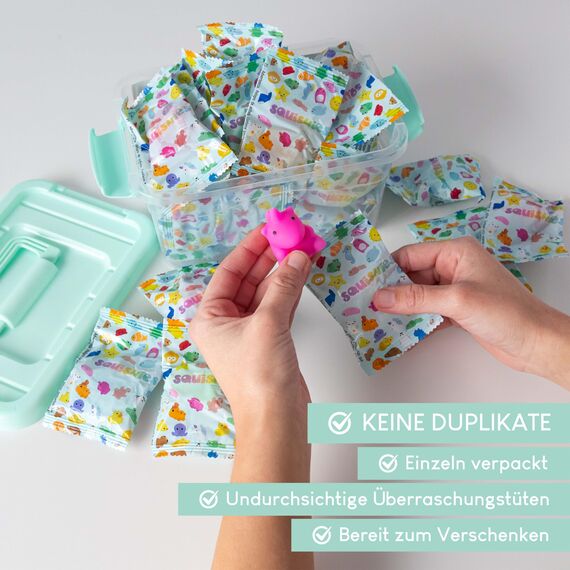 BONNYCO Mochi Squishy Set Mitgebsel Kindergeburtstag Gastgeschenke, 40 Stück Kleine Geschenke für Kinder. Mitbringsel Kindergeburtstag Gastgeschenk, Pinata Füllung. Give Aways, Einschulung Set