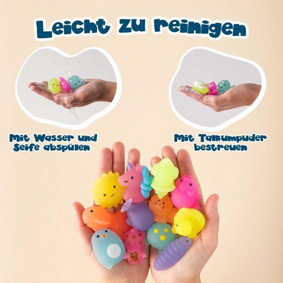 BONNYCO Mochi Squishy Set Mitgebsel Kindergeburtstag Gastgeschenke, 40 Stück Kleine Geschenke für Kinder sie Leuchten im Dunkeln. Mitbringsel Kindergeburtstag Gastgeschenk, Pinata Füllung