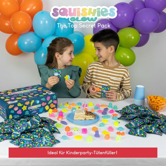 BONNYCO Mochi Squishy Set Mitgebsel Kindergeburtstag Gastgeschenke, 160 Stück Kleine Geschenke für Kinder sie Leuchten im Dunkeln. Mitbringsel Kindergeburtstag Gastgeschenk, Pinata Füllung