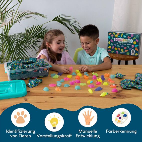 BONNYCO Mochi Squishy Set Mitgebsel Kindergeburtstag Gastgeschenke, 80 Stück Kleine Geschenke für Kinder sie Leuchten im Dunkeln. Mitbringsel Kindergeburtstag Gastgeschenk, Pinata Füllung