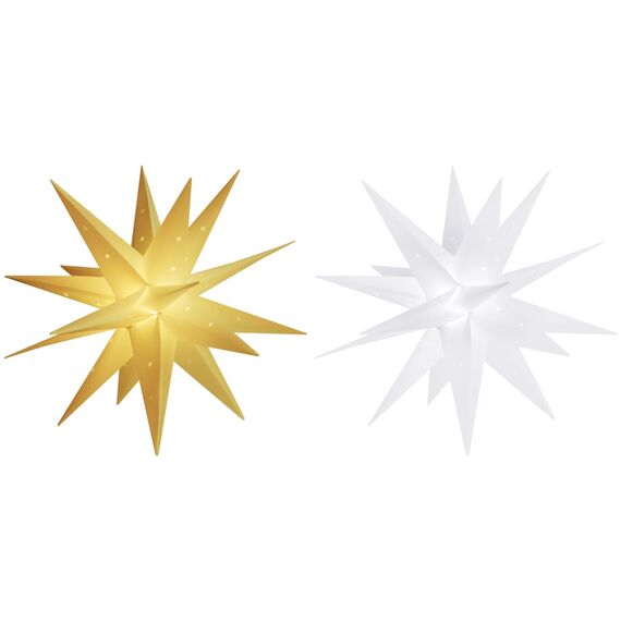 SALCAR 60cm Weihnachtsstern Beleuchtet Außen, 3D XXL Leuchtstern Fenster Innen zum Aufhängen, Adventsstern Fenster Weihnachtsdekoration Outdoor, Warmweiß