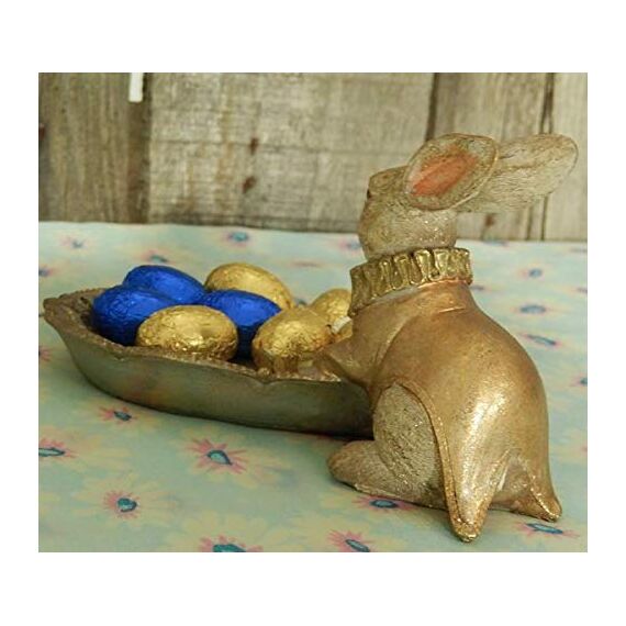 Werner Voss Osterhase mit Schale Hasenfigur Ostern Kartenhalter Hase Osterfigure Barrock Shabby Landhaus