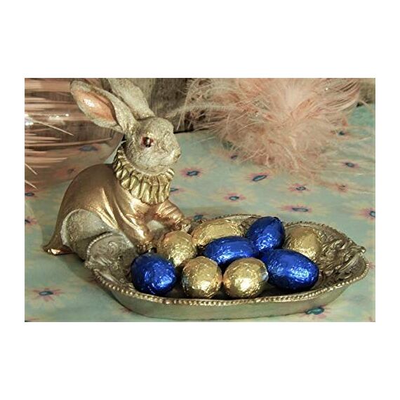 Werner Voss Osterhase mit Schale Hasenfigur Ostern Kartenhalter Hase Osterfigure Barrock Shabby Landhaus