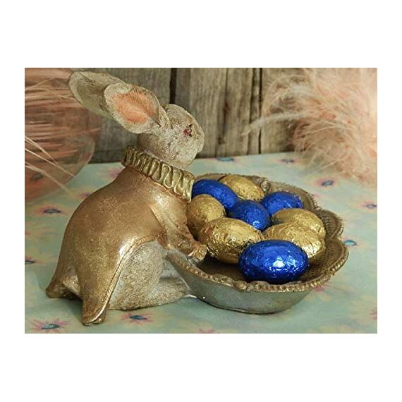 Werner Voss Osterhase mit Schale Hasenfigur Ostern Kartenhalter Hase Osterfigure Barrock Shabby Landhaus