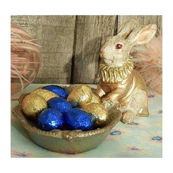Werner Voss Osterhase mit Schale Hasenfigur Ostern Kartenhalter Hase Osterfigure Barrock Shabby Landhaus