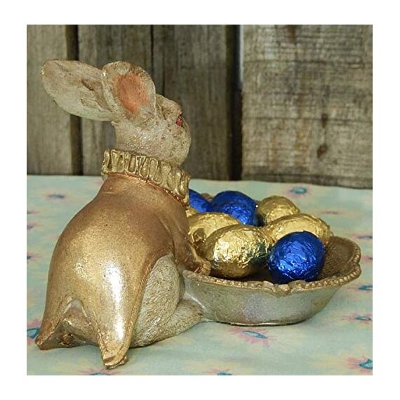 Werner Voss Osterhase mit Schale Hasenfigur Ostern Kartenhalter Hase Osterfigure Barrock Shabby Landhaus