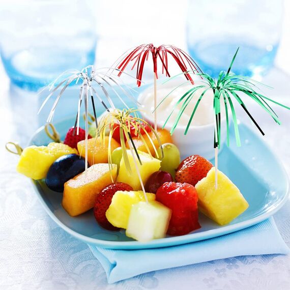 OMIGA 100 Stücke Cocktail Feuerwerk Dekoration Drink Dekoration Glitzerpalmen Cocktailspieße für Geburtstagsbars Obst Snacks Party Weihnachtsdekoration Deko Usw (Mehrfarbig)