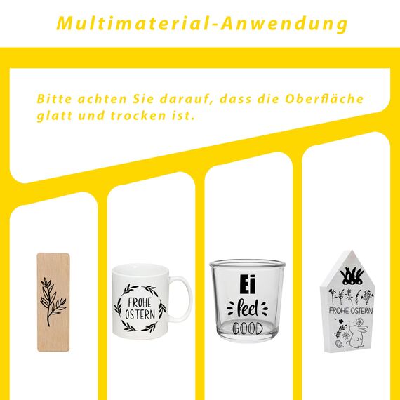 FloraVigo Rub On Sticker ca.A5 19x14cm-Spruch Deko zum Geburtstag, Keraflott, Hochzeit, Zuhause, Wischfolie für Möbel, Glas, Holz, Fotoalbum, DIY Deko, Aufkleberästhetik(4PCS) (OSTERN)