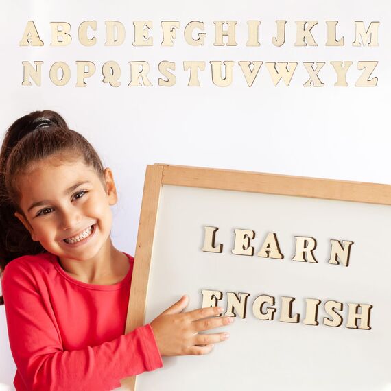 208 Stück Holzbuchstaben, 15mm Buchstaben Holz, Holzbuchstaben zum Basteln, Unbearbeitete Holz Buchstaben Deko, Holzbuchstaben Klein (A-Z), Scrabble Deko für Basteln, Hochzeit, Weihnachtsdekoration