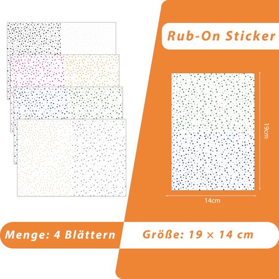 FloraVigo Rub On Sticker ca.A5 19x14cm-Spruch Deko zum Geburtstag, Keraflott, Hochzeit, Zuhause, Wischfolie für Möbel, Glas, Holz, Fotoalbum, DIY Deko, Aufkleberästhetik(4PCS) (DOTS-Punkte)