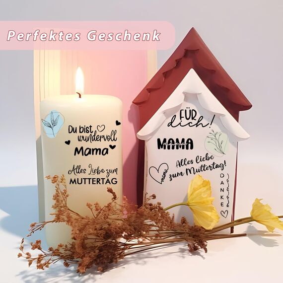 FloraVigo Rub On Sticker ca.A5 19x14cm-Spruch Deko zum Geburtstag, Keraflott, Hochzeit, Zuhause, Wischfolie für Möbel, Glas, Holz, Fotoalbum, DIY Deko, Aufkleberästhetik(4PCS) (BESTE MAMA)