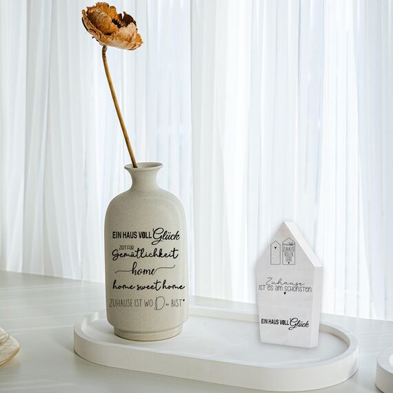 FloraVigo Rub On Sticker ca.A5 19x14cm-Spruch Deko zum Geburtstag, Keraflott, Hochzeit, Zuhause, Wischfolie für Möbel, Glas, Holz, Fotoalbum, DIY Deko, Aufkleberästhetik(4PCS) (Happy Place)