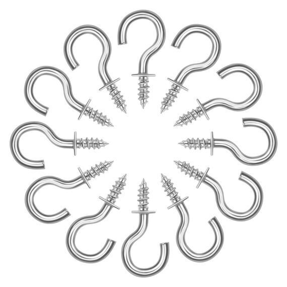 vsshe Schraubhaken Edelstahl, 70 Klein Deckenhaken Wandhaken 1/2 Zoll, für Innen und Außen hängende Pflanzen Kunst Dekorationen Schlüssel Weihnachtsdekoration Schraubhaken