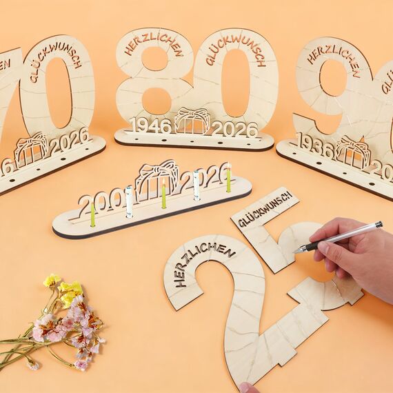Seutgjie Originelle Geschenk 25 Geburtstag Frau Mann 2001-2026, 25 Jubiläum Silberhochzeit Deko, Holzschild 25 Geburtstag Deko, Geldgeschenke Geburtstag 25 mit LED Lichterkette Geschenkpapier