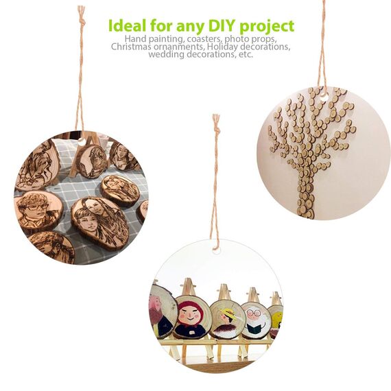 Holzscheiben 20 Stücke 7-8cm Baumscheiben mit Rinde Holz Log Scheiben Unvollendete Holzkreise ohne Loch für DIY Holz-Scheiben Hochzeit Mittelstücke Weihnachten Dekoration Kreise Basteln