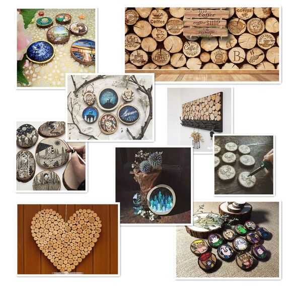 Holzscheiben 20 Stücke 7-8cm Baumscheiben mit Rinde Holz Log Scheiben Unvollendete Holzkreise ohne Loch für DIY Holz-Scheiben Hochzeit Mittelstücke Weihnachten Dekoration Kreise Basteln
