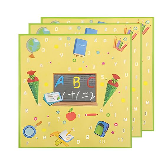 40 pcs servietten einschulung,Gelbe tischdeko einschulung junge mädchen,33 x 33cm deko schulanfang jungen mädchen servietten für Schulanfangsfeie