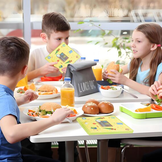 40 pcs servietten einschulung,Gelbe tischdeko einschulung junge mädchen,33 x 33cm deko schulanfang jungen mädchen servietten für Schulanfangsfeie