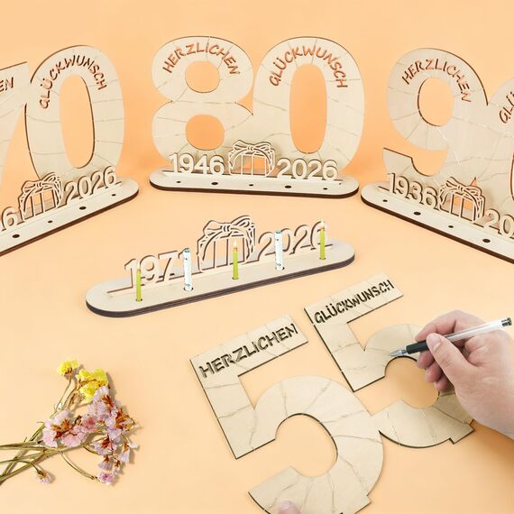 Seutgjie Originelle Geschenk 55 Geburtstag Frau Mann 1971-2026, 55. Geburtstag Deko, Geldgeschenke Geburtstag 55 mit LED Lichterkette Geschenkpapier, Geburtstagskarte 55 Holz Schild Gästebuch