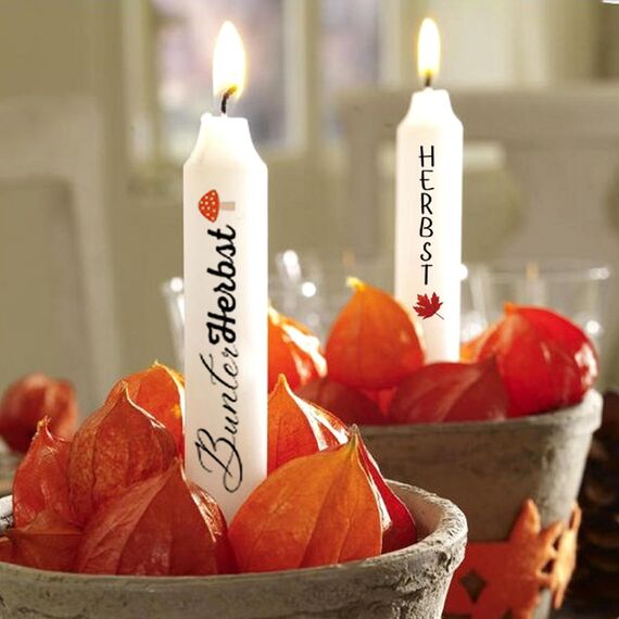 6 Stück Kerzentattoos, Herbst kerzenaufkleber, Kerzensticker mit Herbstmotiven, wasserschiebefolie kerzen, Kerzen Dekorieren, Dekoration Selber Machen, DIY Geschenk