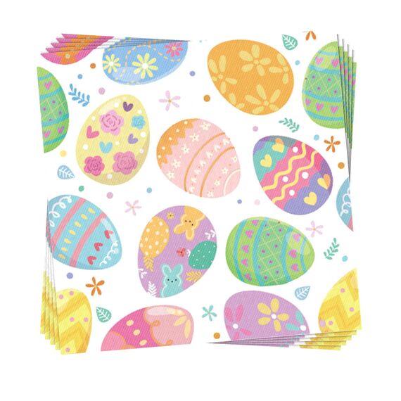 40 Stück servietten ostern, ostereier oster tischdeko,osterservietten 33x33 cm, ostereier papierservietten, servietten frühling Geeignet für Osterpartys