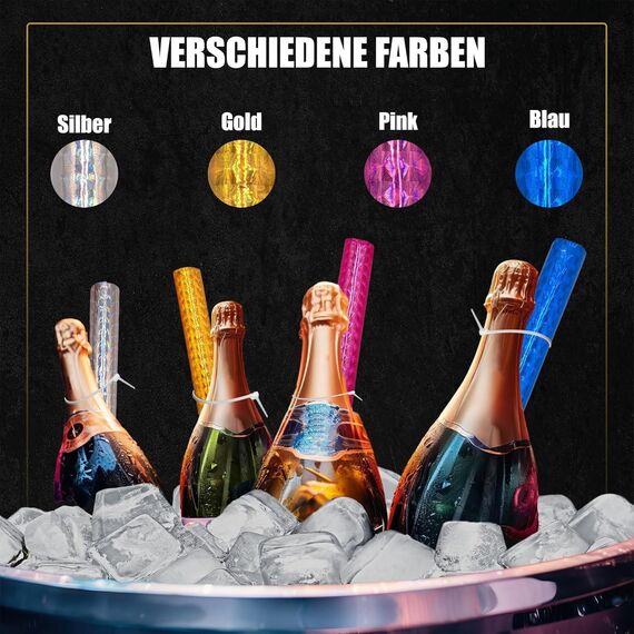 h2i Eissterne | 4 Stück | 90 Sek. Brenndauer | Eisfontäne, Sprühkerze, Wunderkerze | Highlight für Events, Party, Hochzeit, Geburtstag | Kat. F1 – nur für den Außenbereich