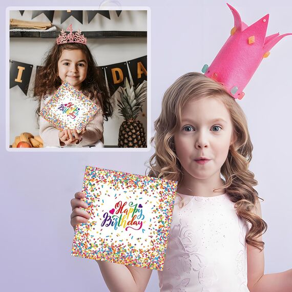 40 Stück servietten geburtstag,33x33cm tischdeko geburtstag servietten bunt Konfetti, servietten kindergeburtstag für Junge Mädchen Geburtstag Party Deko
