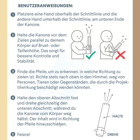 PrimePure Konfettikanone Gold Sterne Party Popper - 2 Stück - Konfetti Kanone Perfekt für Feier, Geburtstag, Karneval, Hochzeiten und Festliche Veranstaltungen