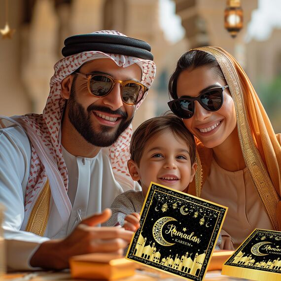 Ramadan servietten schwarz gold, 40 Stück ramadan deko gold schwarze servietten, ramadan tischdeko, ramadan mubarak,Geeignet für Ramadan-Partys