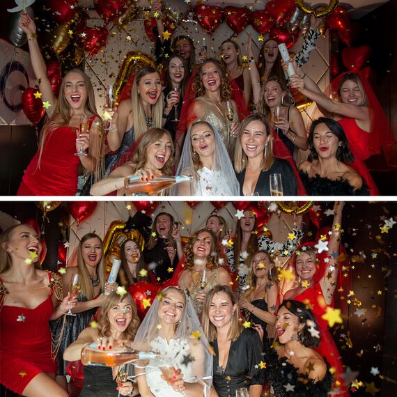 PrimePure Konfettikanone Gold Sterne Party Popper - 2 Stück - Konfetti Kanone Perfekt für Feier, Geburtstag, Karneval, Hochzeiten und Festliche Veranstaltungen