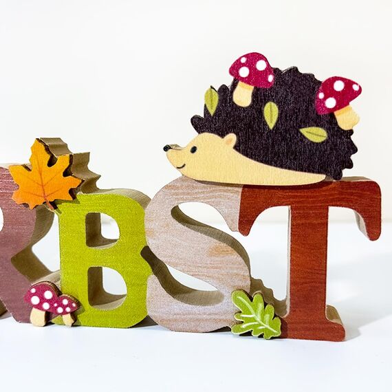 BOYATONG Herbst Deko, Schriftzug Herbst Dekoration, Tischdeko Herbst mit Herbstblätter, Deko Herbst, Herbstdeko Innen und Draußen