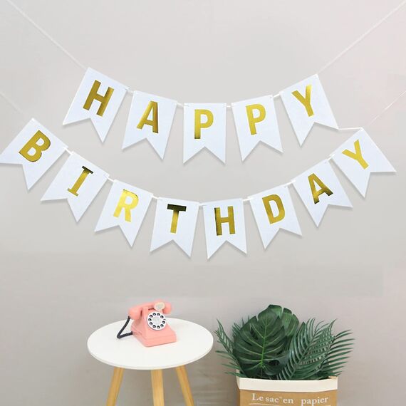Luftballons Geburtstag Dekoration Set, Gold Silber Geburtstagsdeko Happy Birthday deko Banner Party Deko Geburtstag Set mit Gold Silber Happy Birthday Luftballons Konfetti Ballons