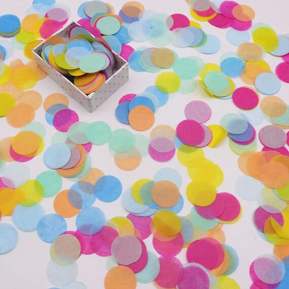 6000 Stück Konfetti Bunt - Groß Konfetti Streudeko Tischdeko Geburtstag Hochzeit Pastell Mehrfarbig Runde Papierreste im Gewicht 60g für Luftballons, Geschenkbox, Dekoration für Feier Party Jubiläum