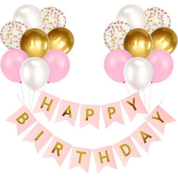 Happy Birthday Banner Luftballons, 30,5 cm, Happy Birthday Dekorationen für Männer und Jungen (PK + GD)