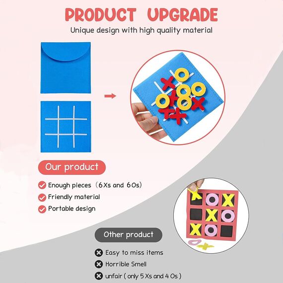 Piucrty Tic Tac Toe Spiel Mini 12Pcs Nützliche Mitgebsel Kindergeburtstag Gastgeschenke Party Beschäftigung Tictactoe Give Aways Pinata Füllung Kinder Kleine Spielzeuge Tombola Preise Wundertüte