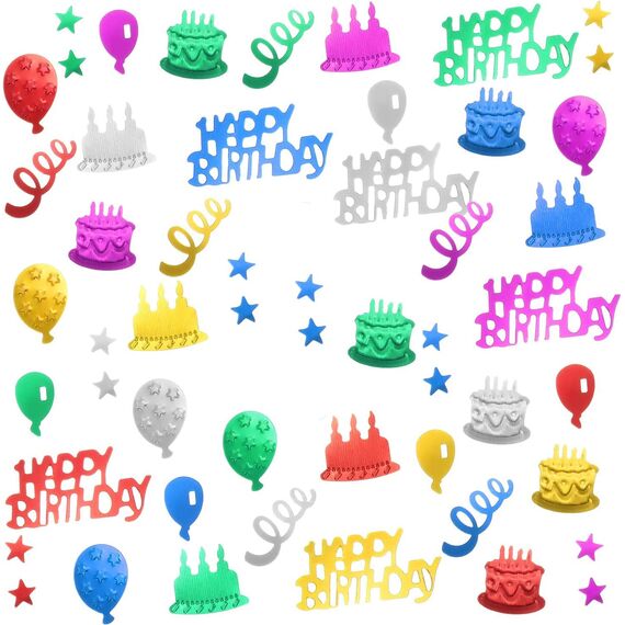 BURGEON Konfetti Geburtstag Tischdeko, Happy Birthday Konfetti Mehrfarbig, Streudeko Geburtstag Deko Mädchen Junge Kinder für Geburtstage Partys, Bunte, 15g