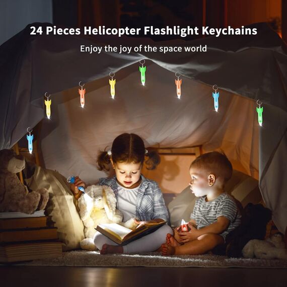 Piucrty Mitgebsel Kindergeburtstag Raketen Mini Taschenlampe Schlüsselanhänger Kinder 24Pcs Nützliche Gastgeschenke Kleinigkeiten Give Aways Tombola Preise Kleine Geschenke Wundertüte Goodie Bag