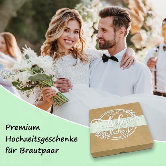 JOYEASE Geldgeschenk Hochzeit - Elegante Hochzeitsgeschenke für Brautpaar - Geldgeschenke Verpackung mit Geschenkbox Hochzeitskarte